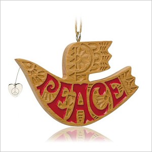 2014 On Wings of Peace Wooden Dove Hallmark Keepsake Ornament QGO1353