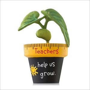 2014 Thank You Teacher Plant Hallmark Keepsake Ornament QGO1473