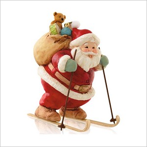 2014 Zipping Through the Snow Santa on Skis Hallmark Keepsake Ornament QGO1556