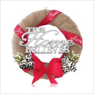 2014 The Home Believes Wreath Hallmark Keepsake Ornament QGO1623