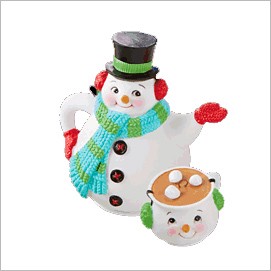 2015 Steeped in Spirit Tea Pot set/2 *Club (November) Hallmark Keepsake Ornament 2015Club7