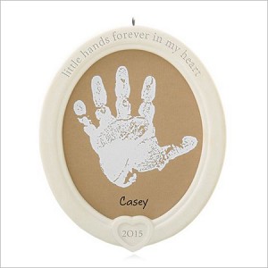 2015 Little Hands Photo Holder and Handprint Kit Hallmark Keepsake Ornament QGO1169