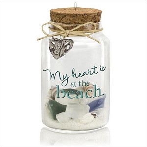 2015 A Day at the Beach Glass Jar Hallmark Keepsake Ornament QGO1677