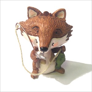 2016 Fishing Fox *Merry Miniature Hallmark Keepsake Ornament QMM7151