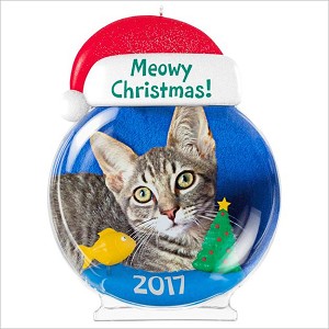2017 Meowy Christmas Cat Photo Holder Hallmark Keepsake Ornament QGO1115