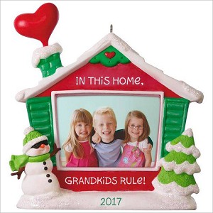 2017 Grandkids Rule Photo Holder Hallmark Keepsake Ornament QGO1162