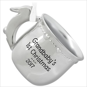 2017 Grandbaby's First Christmas Silver Cup Hallmark Keepsake Ornament QGO1245
