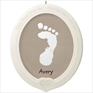 2017 Little Feet Big Blessing Baby Footprint Hallmark Keepsake Ornament QGO1272