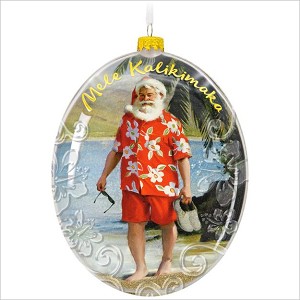 2017 Mele Kalikimaka Glass Hallmark Keepsake Ornament QGO1715