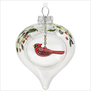 2017 Winter Cardinal Glass Panorama Hallmark Keepsake Ornament QGO1822