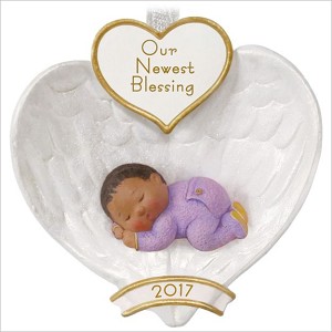 2017 Baby's First Christmas Heart African American Hallmark Keepsake Ornament QSM7795