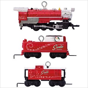 2017 Miniature Lionel Trains Toymaker Santa Express set/3 *Miniature Hallmark Keepsake Ornament QXM8115