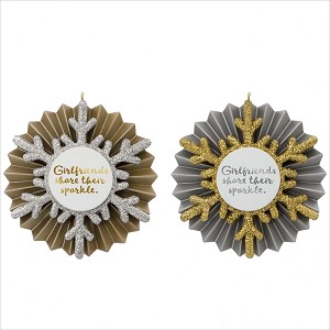 2018 Girlfriends Share Their Sparkle set/2 Hallmark Keepsake Ornament QGO1866