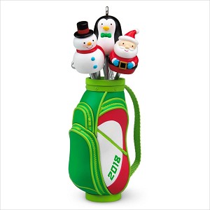 2018 Ho Ho Hole in One Golf Bag Hallmark Keepsake Ornament QGO2183