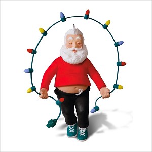 2018 Jolly Ol' Jumper Santa With Lightstring Hallmark Keepsake Ornament QGO2186