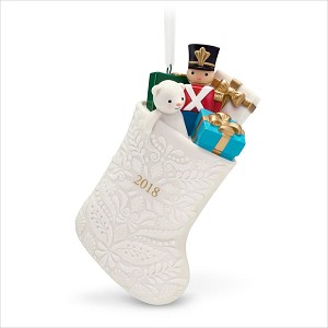 2018 Filled With Fun Porcelain Stocking Hallmark Keepsake Ornament QGO3342