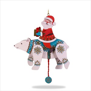 2018 Premium Pull String Polar Bear Hallmark Keepsake Ornament QK6393