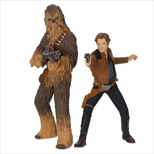 2018 Star Wars Han Solo and Chewbacca set/2 Hallmark Keepsake Ornament QXI3293