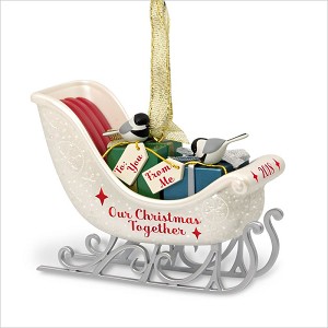 2018 Our Christmas Together Sleigh Hallmark Keepsake Ornament QGO1736