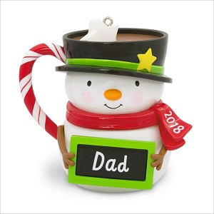 2018 Dad Snowman Mug Hallmark Keepsake Ornament QGO1763