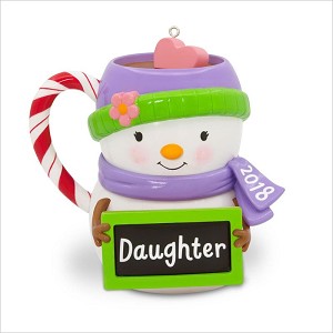 2018 Daughter Snowman Mug Hallmark Keepsake Ornament QGO1766