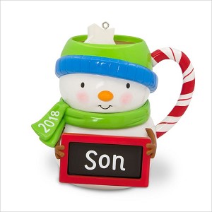 2018 Son Snowman Mug Hallmark Keepsake Ornament QGO1773