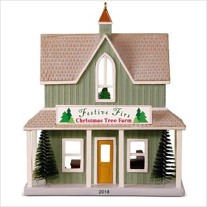 2018 Nostalgic Houses and Shops 35th Festive Firs Christmas Tree Farm Hallmark Keepsake Ornament QX9426
