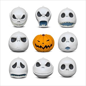 2018 The Nightmare Before Christmas 25th Anniversary Many Faces of Jack Skellington *Premium set/9 Hallmark Keepsake Ornament QXD6353