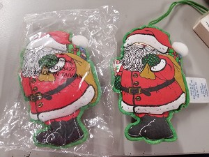1979 Cloth Merry Santa (MIP) Hallmark Keepsake Ornament QX3427
