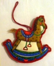 1979 Cloth Rocking Horse (MIP) Hallmark Keepsake Ornament QX3407