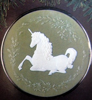 1981 Crown Classics Unicorn Cameo  Hallmark Keepsake Ornament QX5165-2