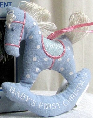 1992 Baby's First Christmas Blue Pony (SDB) Hallmark Keepsake Ornament BBY1456