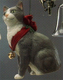 1989 Noelle Cat Porcelain *Club Hallmark Keepsake Ornament QXC4483