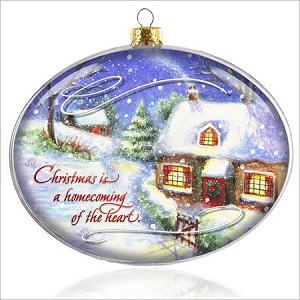 2015 A Homecoming of the Heart Glass Disk Hallmark Keepsake Ornament QGO1627