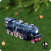 2001 Lionel Trains I-400E Blue Comet Locomotive *Blown Glass Hallmark Keepsake Ornament QBG4355-2
