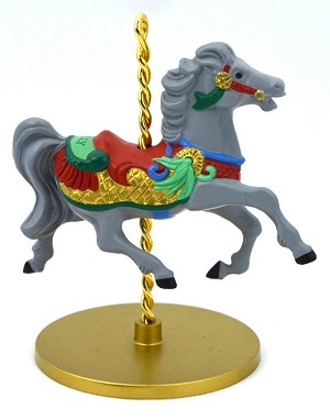 1989 Christmas Carousel Horse - Holly Hallmark Keepsake Ornament XPR972-2