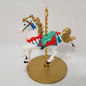 1989 Christmas Carousel Horse - Snow Hallmark Keepsake Ornament XPR971-9