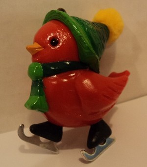1981 Ambassador Skating Redbird Hallmark Keepsake Ornament QX26E