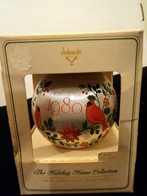 1980 Ambassador First Christmas Together Ball (NB) Hallmark Keepsake Ornament QX20H-2-2