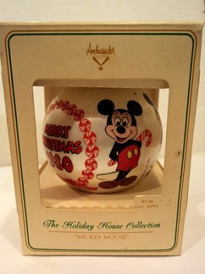 1980 Ambassador Mickey Mouse Ball (SDB) Hallmark Keepsake Ornament QX6H