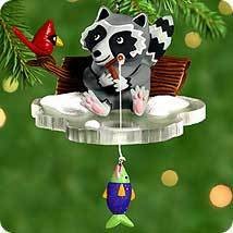 2000 The Fishing Hole Raccoon Hallmark Keepsake Ornament 1495QX6984