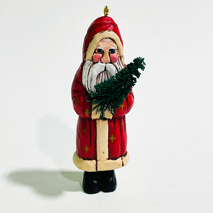 1987 Folk Art Santa Hallmark Keepsake Ornament 525QX4749