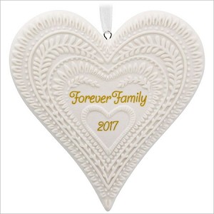 2017 Forever Family Porcelain Heart Hallmark Keepsake Ornament QGO1125