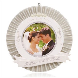 2015 Our Wedding Photo Holder Hallmark Keepsake Ornament QHX1107