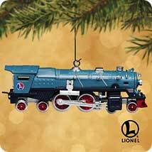 2002 Lionel Trains 7th Blue Comet 400E Steam Locomotive Hallmark Keepsake Ornament 1895QX816-6-2