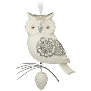 2017 Premium Winter White Owl *Ltd. Qty. Hallmark Keepsake Ornament QXE3165