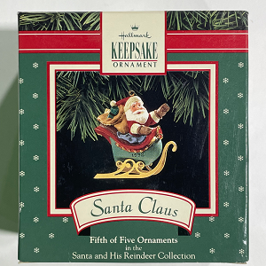 1992 Santa & His Reindeer; #5 Santa Claus ONLY Hallmark Keepsake Ornament 495XPR973-9