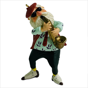 1987 St. Louie Nick (Issued 1987 & 1988) Santa With Saxaphone Hallmark Keepsake Ornament 775QX4539-2