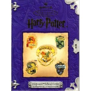 2001 Harry Potter Hogwarts School Crests Pewter Hallmark Keepsake Ornament QXE4452