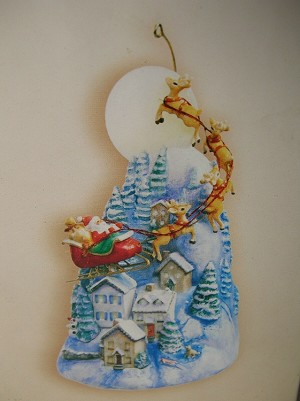 2006 The Sleeping Village With Santa and his Reindeer Hallmark Keepsake Ornament 2000QXC600-2